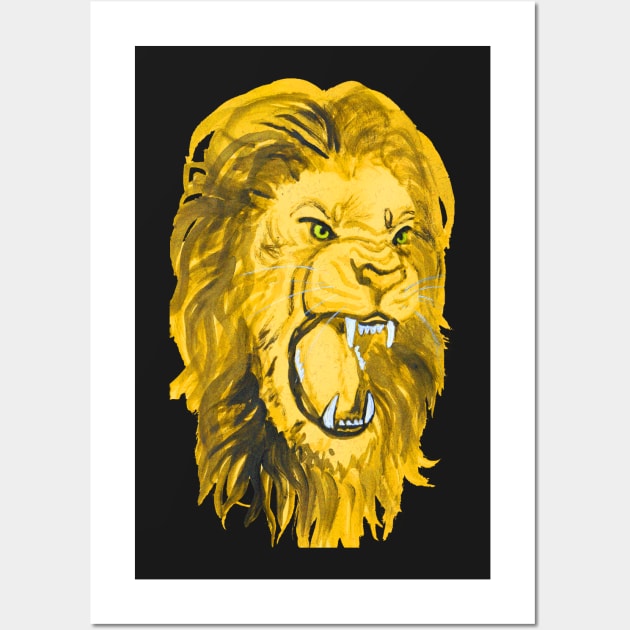 Gold Lion Wall Art by Shyflyer